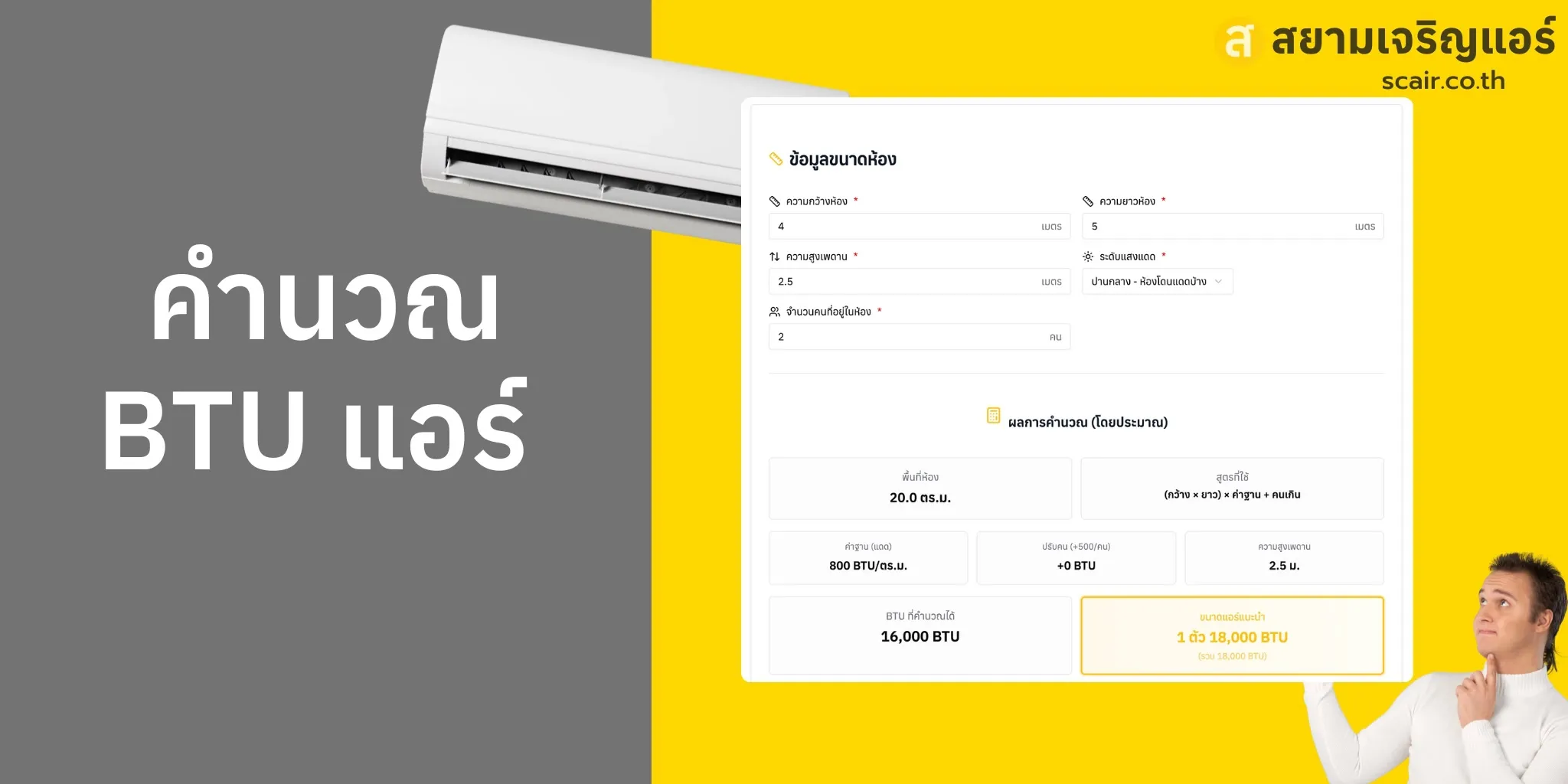 คำนวน BTU แอร์