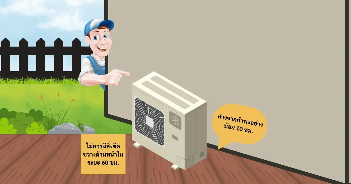 คอมเพรสเซอร์แอร์วางผิดตำแหน่ง